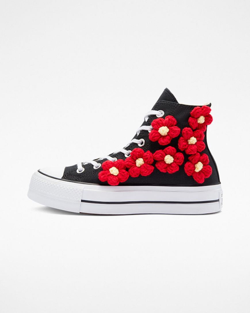 Zapatos Plataforma Converse Chuck Taylor All Star Lift 3D Floral Altas Mujer Rojas Flores | PE 07LWP2